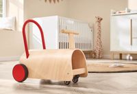 Pinolino Kinderträume Enzo Loopwagen en glijauto voor kinderen, hout, natuur/rood, voor peuters vanaf 1 jaar