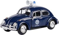 MotorMax Modelauto Volkswagen Kever - politie auto - blauw - 17 cm - Schaal 1:24