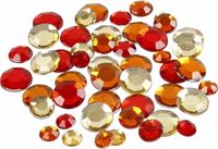Merkloos / Sans marque Strass steentjes - rood mix - 720x stuks - rond - hobby materialen