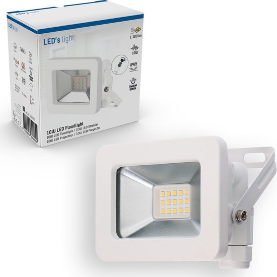 LED&#39;s Light LED Schijnwerper voor binnen &amp; buiten - IP65 - Neutraal wit licht - Wit