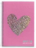 Agatha Ruiz De La Prada 270008 – School Agenda Plus, 155 x 215 mm, Week to View, Ontwerp hart pailletten