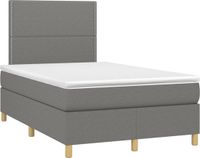 vidaXL Boxspring met matras stof donkergrijs 120x190 cm