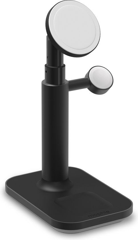 Mophie 3-in-1 Verstelbare Draadloze Magnetische Oplader 15W Zwart