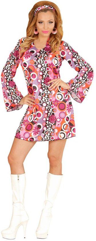 Widmann Hippie Kostuum Groovy Dame Summer 69 Vrouw Large Carnaval kostuum Verkleedkleding