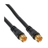 InLine F (m) - F (m) coaxkabel | >85 dB | koper | verguld | recht | zwart | 1 meter