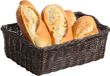 Kesper Brood/fruit mandje - gevlochten kunststof - mahonie bruin - rechthoek - L32 x B26 x H11 cm