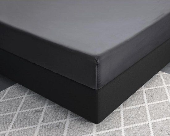 Primaviera Deluxe Satijnen Hoeslaken Antraciet 180 x 210 cm