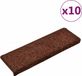 vidaXL Trapmatten - 10 stuks - 65x21x4 cm - Bruin - Rechthoekige Rand