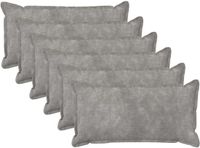 vidaXL - Kussensloop - 6 stuks - Katoensatijn - Lichtgrijs - 40 x 80 cm