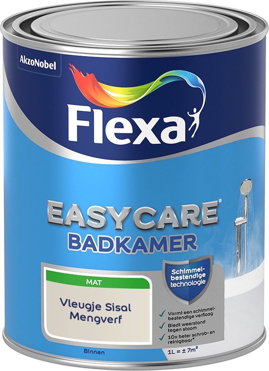 FLEXA Easycare Muurverf - Badkamer - Mat - Vleugje Sisal - 1 liter