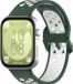 Strap-it Ademend siliconen sport bandje met gespsluiting - geschikt voor Huawei Watch Fit 3 / Watch Fit 4 / Watch Fit 4 Pro / Watch Fit 5 / Watch Fit 5 Pro (groen/wit)