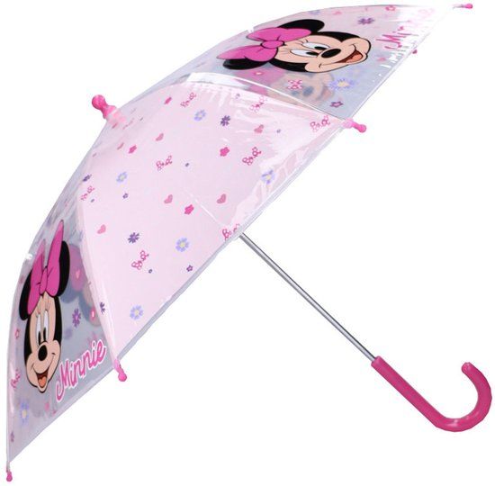4KidsOnly Minnie Mouse Paraplu - Roze / Transparant - 60 x 71 x 71 cm - Kinderparaplu