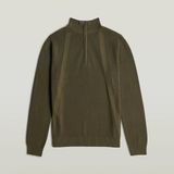 G-STAR Structure Half Zip Knit Heren Trui - Dark Olive - XXL