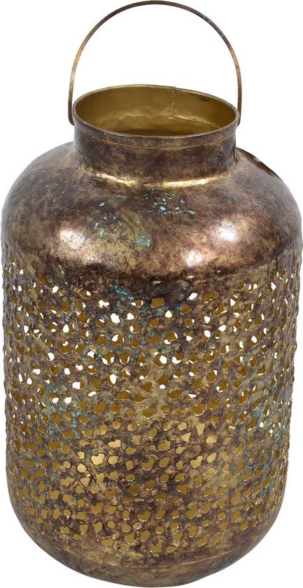 Lesli Living Vintage Lantaarn/Windlicht Metaal Goud 32 cm - Oosters - Antiek
