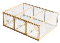 Antieke schoonheid Display Sieraden Case Houder Helder Glas 3 Laden Palet Organizer, Cosmetische Opslag, Make-up Container 3 Kubus Houder/Schoonheid Dressoir Vanity Cabinet Decoratieve Keepsake Box