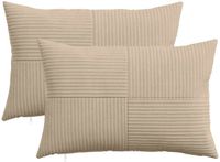 vidaXL - Kussensloop - 2 stuks - ALMELO - Taupe - 30 x 50 cm - corduroy