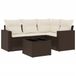 vidaXL 5-delige Loungeset met kussens, polyrattan, bruin