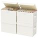 Omgoods - Boîtes de rangement avec couvercle - Lot de 4 boîtes de rangement beige pour placards