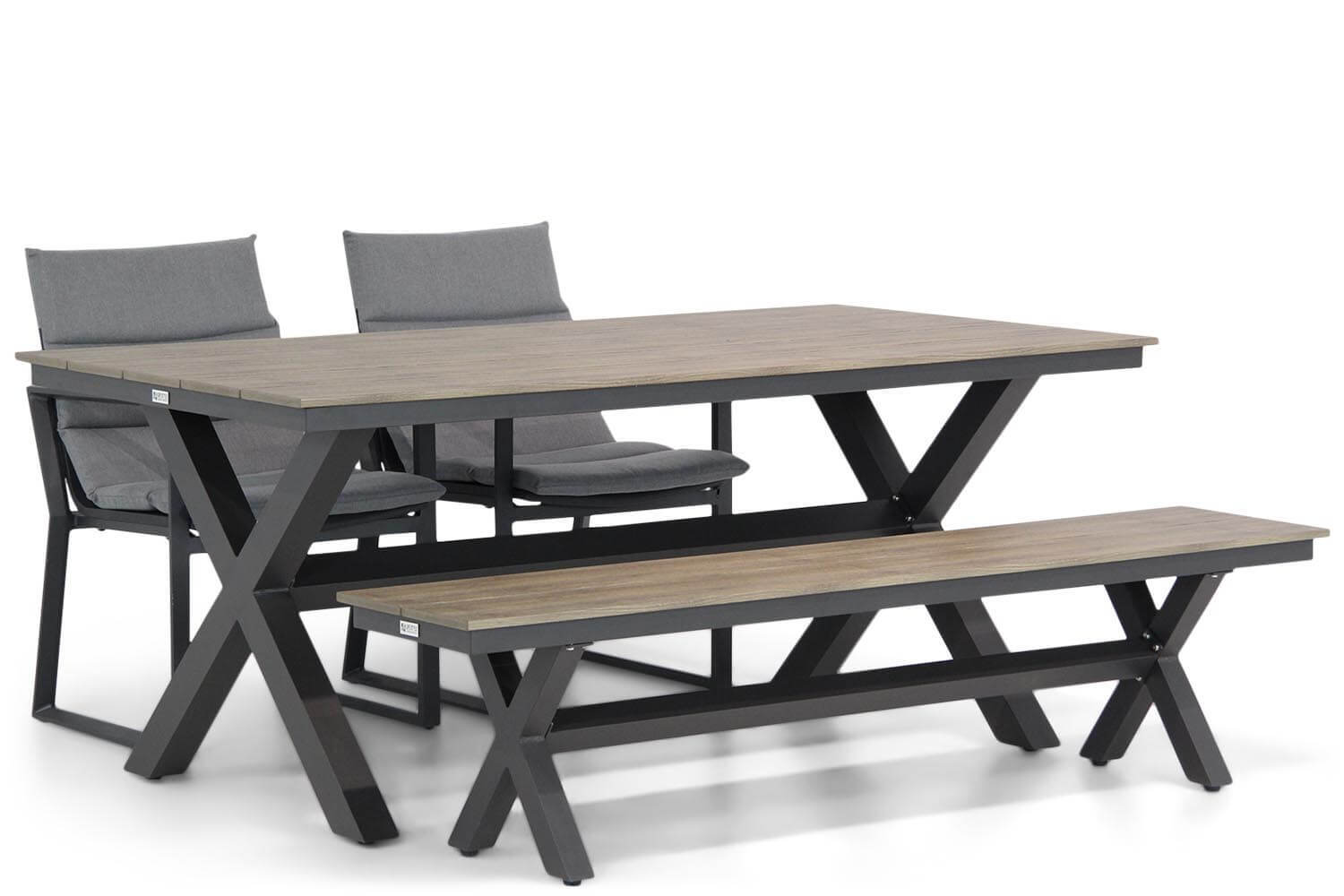 Lifestyle Garden Furniture Treviso/Forest 180 cm dining tuinset 4-delig