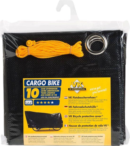 VK fietsbeschermhoes Cargo - Zwart - Polyetheen