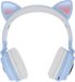 Avizar Bluetooth 5.0 hoofdtelefoon met LED-kattenoren, lichtblauw