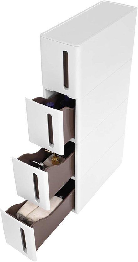 Songmics Nancy's Trolley - Multifunctionele Badkamer Trolley - Keukenopberger - Keuken Trolley - Wit