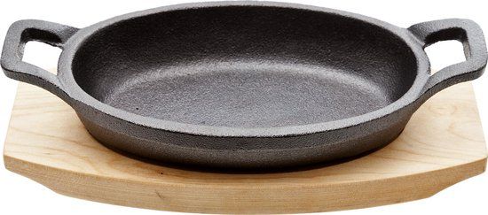 Cosy & Trendy Gietijzer GratinschaalOp Plank - 15,5 x 10 cm - Ovaal