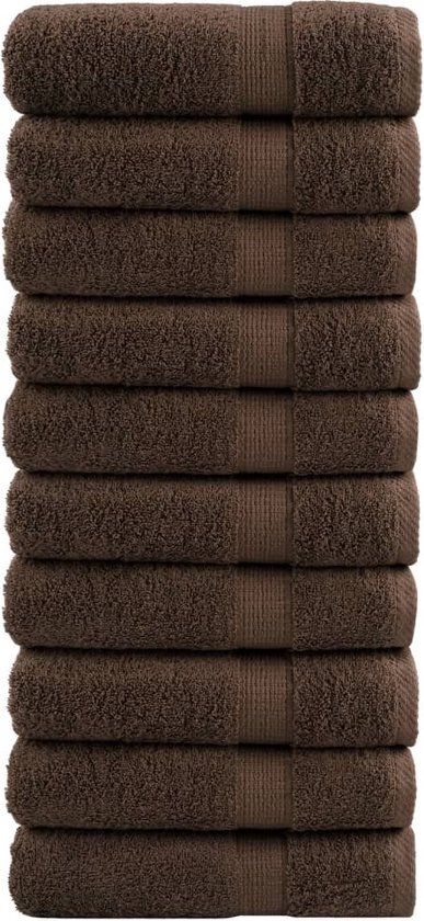vidaXL Badhanddoeken SOLUND 10 stuks 600 g/m² 70x140 cm Bruin