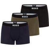Boss Hugo Boss One microfiber boxer/trunk 3-pack zwart/blauw/groen