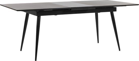 Beliani MALDON - Extendable Dining Table - Black - 90 x 160/200 cm - MDF