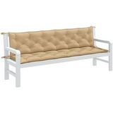 VidaXL Coussin de banc de jardin 2 pièces 200x50x7 cm tissu chiné beige
