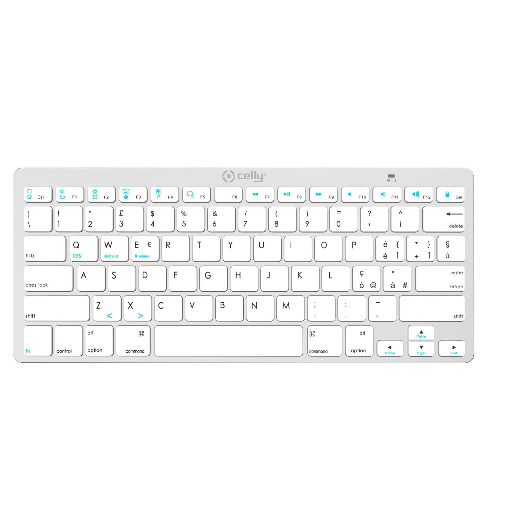 Celly SWKEYBOARDBT - Draadloos QWERTY Toetsenbord - Wit