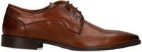 Manfield - Heren - Bruine leren veterschoenen - Maat 45