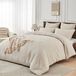 Beddengoed boho, 200x220 cm, beige, plissé, 3 pièces, microfibre