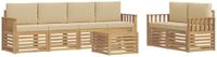 vidaXL - Bank loungeset - 6 zitplekken - Polyester - Wit en Beige