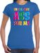 Bellatio Decorations verkleed t-shirt voor dames - Shake that ass for me - blauw - carnaval XL