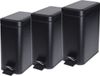 Koopman International Poubelle à pédale - 3x pièces - Noir - 5 litres - Métal