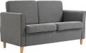 Homcom Banc - Banc double - Avec coussins - Lin - Gris clair