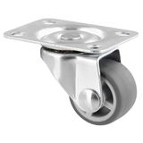 Wagner 01217501 meubelwiel/zachte zwenkwielen, diameter 25 mm/hoogte 35 mm/verzinkt staal/grijze montageplaat 34 x 48 mm/draagvermogen 15 kg