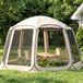 VEVOR Pop-up-tent, 365,76 x 335,28 cm, draagbare campingtent voor 10-12 personen, met net, draagtas, zijwanden en haringen, voor tuin, terras en outdooractiviteiten, beige