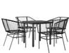 vidaXL 5-delige Tuinset Poly Rattan Glas Zwart