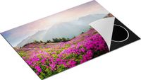 Chefcare Inductie Beschermer Rhododendron Bloemenveld in de Alpen - 75x50 cm - Multicolor