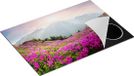 Chefcare Inductie Beschermer Rhododendron Bloemenveld in de Alpen - 75x50 cm - Multicolor