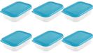 Blue Box Sada set van 6 boîtes de conservation rectangulaires, bleu, 0,5 litre, dimensions 150 x 105 x 45 mm
