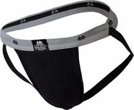MM Sports The Original Swimmer/Jogger Jockstrap 1 inch Black - MAAT S