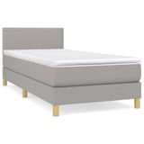 vidaXL Boxspringbed met matras, stof, lichtgrijs, 140x200 cm