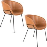 Zuiver Feston Chaises de salle à manger accoudoir Brun - Set de 2
