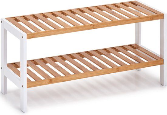 Zeller Bamboe schoenenrek - 2 etages - 6 paar schoenen - Hout