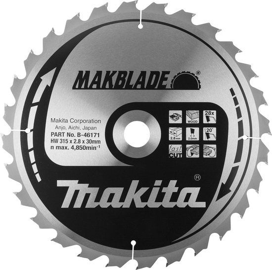 Makita MakBlade Cirkelzaagblad - 315 x 30 x 48T - Hout - B-46187