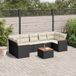 Prolenta Maison Exclusive - Tuinset voor de tuin, 8-delig, met kussens, zwart, van polyrotan